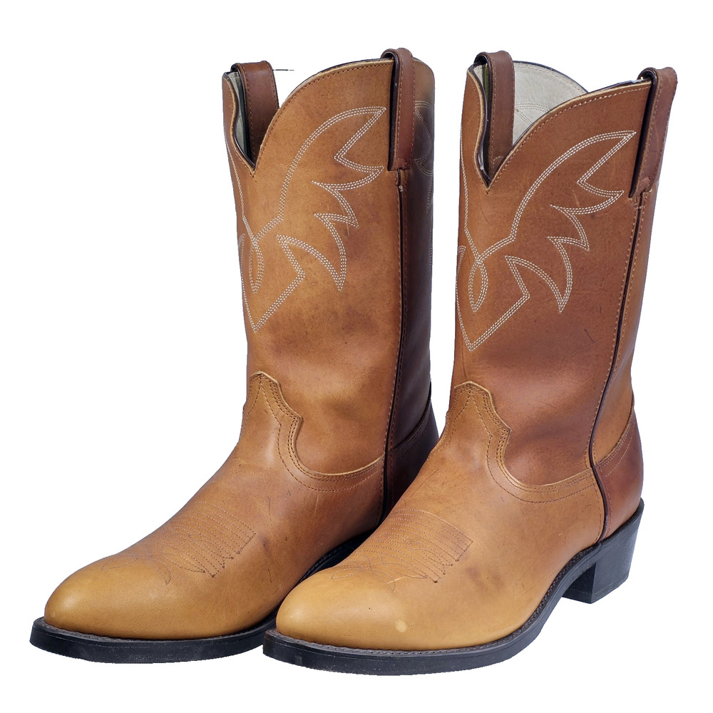 Durango Oiled Peanut Brown Leather Cowboy Western Boots Mens 11" Size 12 D TR762